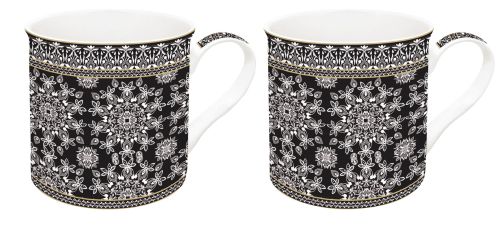 Kubek porcelanowy 2 szt czarny