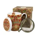 Kubek z zaparzaczem -STRAWBERRY THIEF RED William Morris.webp