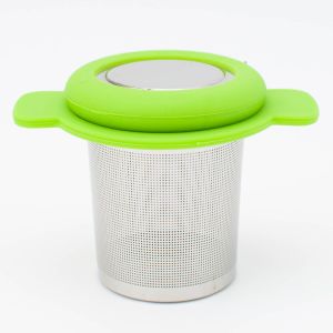 Zaparzacz do herbaty z przykrywką zielony