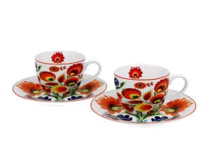 Filiżanki espresso ze spodkami 110 ml komplet 2 szt. ŁOWICZ