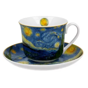 Filiżanka jumbo ze spodkiem 400 ml Gwiaździsta noc V. Van Gogh