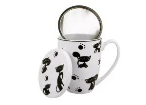 Kubek z zaparzaczem 350 ml KOTY CZARNE