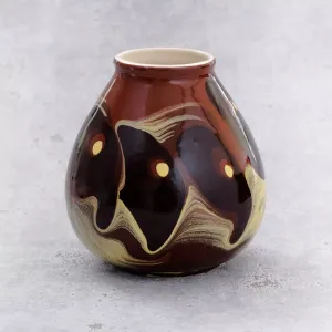 Matero ceramiczne do Mate 350 ml Brązowe Pawie oko