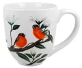Kubek PORCELANOWY biały XXL gile Ptaki