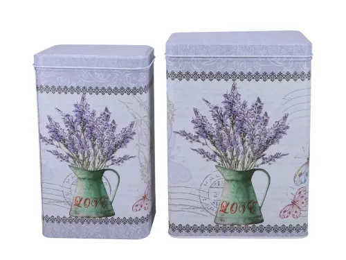 Puszka na herbatę ,mate. Kwiat lawendy