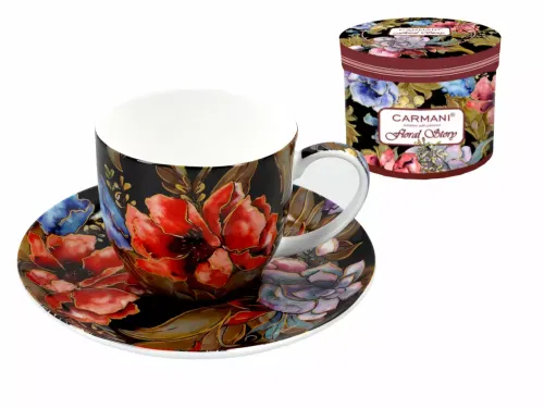 Filiżanka ze spodkiem - Floral Story (CARMANI).webp