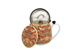 Zaparzacz baryłka STRAWBERRY THIEF RED inspired by William. Morris