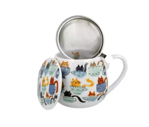 Kubek z sitkiem Koci Świat - koty w filiżankach