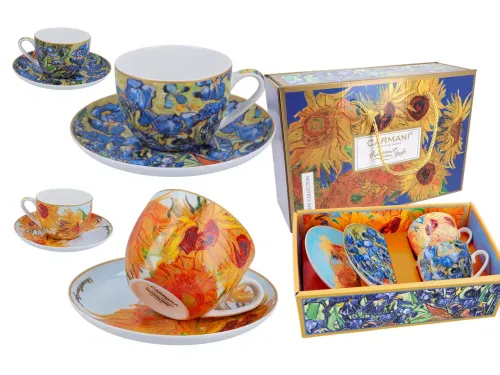 Kpl. 2 filiżanek ze spodkami - V. van Gogh, Słoneczniki i Irysy (CARMANI) 4.webp