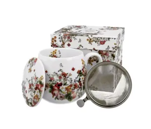 Zaparzacz baryłka VINTAGE FLOWERS WHITE