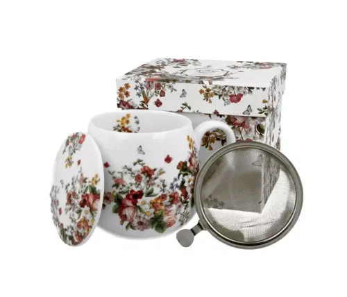 Zaparzacz baryłka VINTAGE FLOWERS WHITE (2).webp