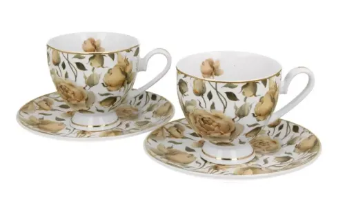 Kpl. 2 filiżanki ze spodkami ENGLISH ROSES WHITE - Golden Line (1).webp