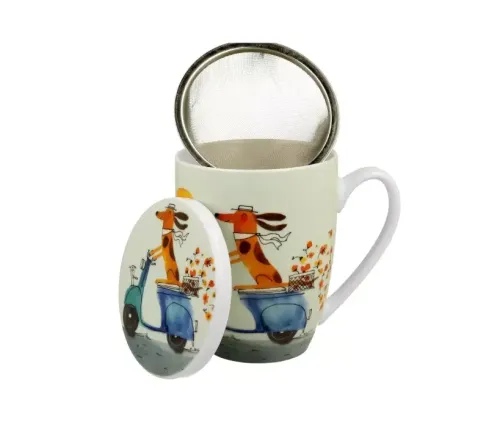 Kubek z zaparzaczem Psi Świat PIES NA SKUTERZE (3).webp