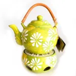 Czajnik z podgrzewaczem 1,2 L Seledyn Margaretki ratan