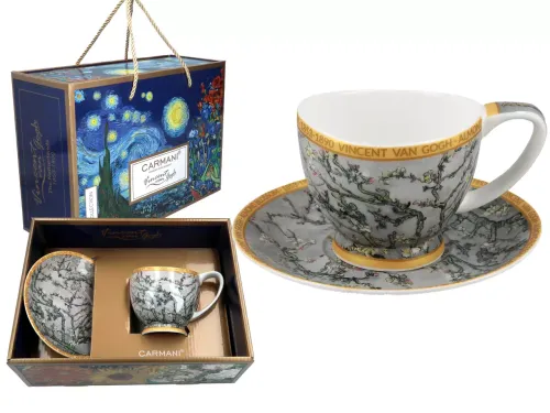 Filiżanka Big Vanessa - V. van Gogh, Kwitnący Migdałowiec, srebrny (CARMANI) 3.webp