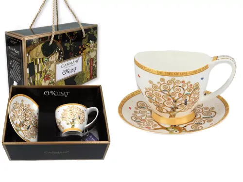 Filiżanka Big Vanessa - G. Klimt, Drzewo życia, białe tło (CARMANI) z.webp