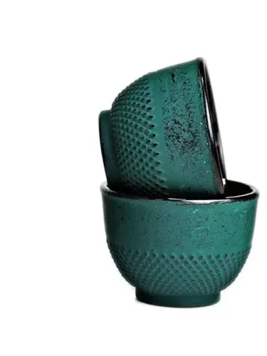 Żeliwne czarki do herbaty zestaw 2 szt 100ml ONE ZIELEŃ (1).webp