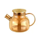Czajniczek złoty szklany do herbaty z metalową pokrywką 1200 ML WL