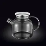Czajniczek srebrny szklany do herbaty z metalową pokrywką 1200 ML WL