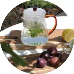 Szklany czajnik zaparzacz JUSTINE ze szklanym filtrem BURSZTYN 1,0 l 