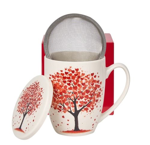 Kubek z zaparzaczem DRZEWO Serca Walentynki